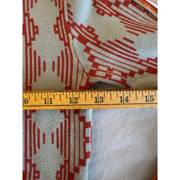 BDG Chandler Geometric Zip-up Sweater Knit Red Mock Neck Cropped Seen on TV Cozy - Picture 8 of 13